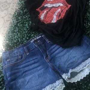 Embroidered Jean Shorts NWOT